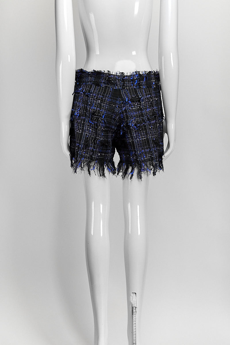 Chanel Blue Tweed Short FR38