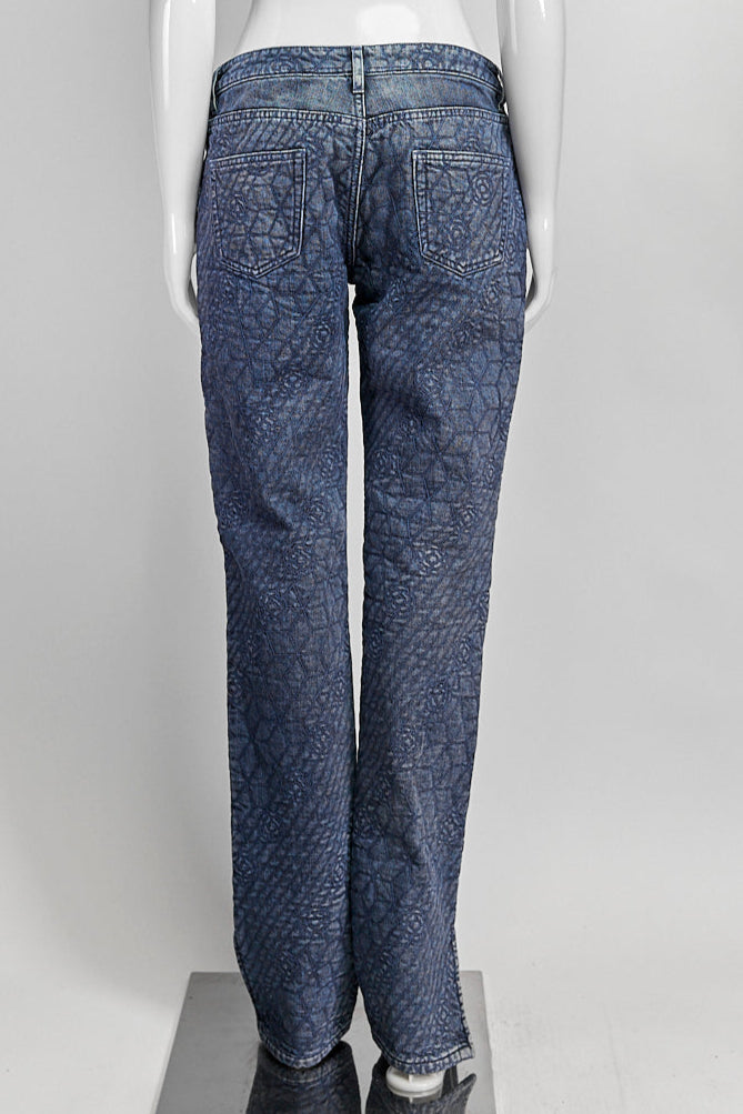 Chanel Camellia Patterned Jeans FR38