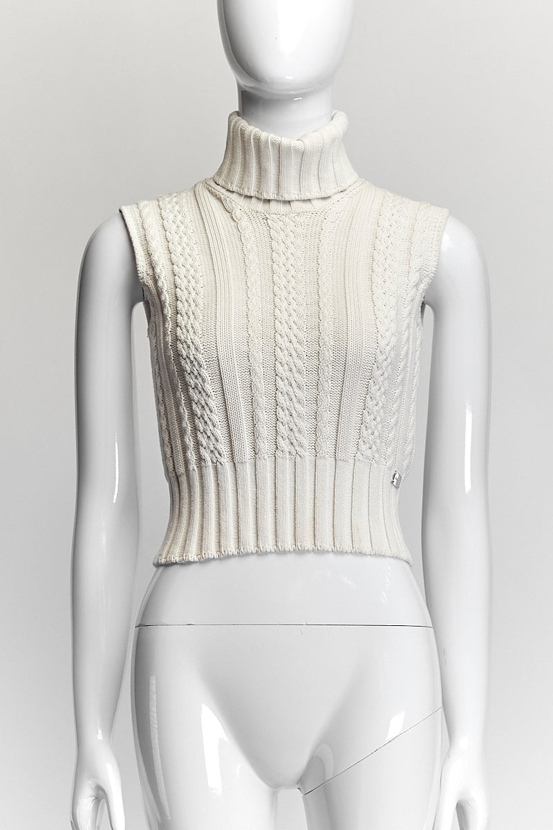 Chanel Cream Knit Top FR38