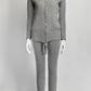 Chanel Grey Cashmere Sweater Zipup/ Pants FR36