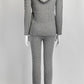 Chanel Grey Cashmere Sweater Zipup/ Pants FR36