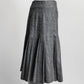 Chanel Grey Linen/Cashmere Skirt with Buttons 38