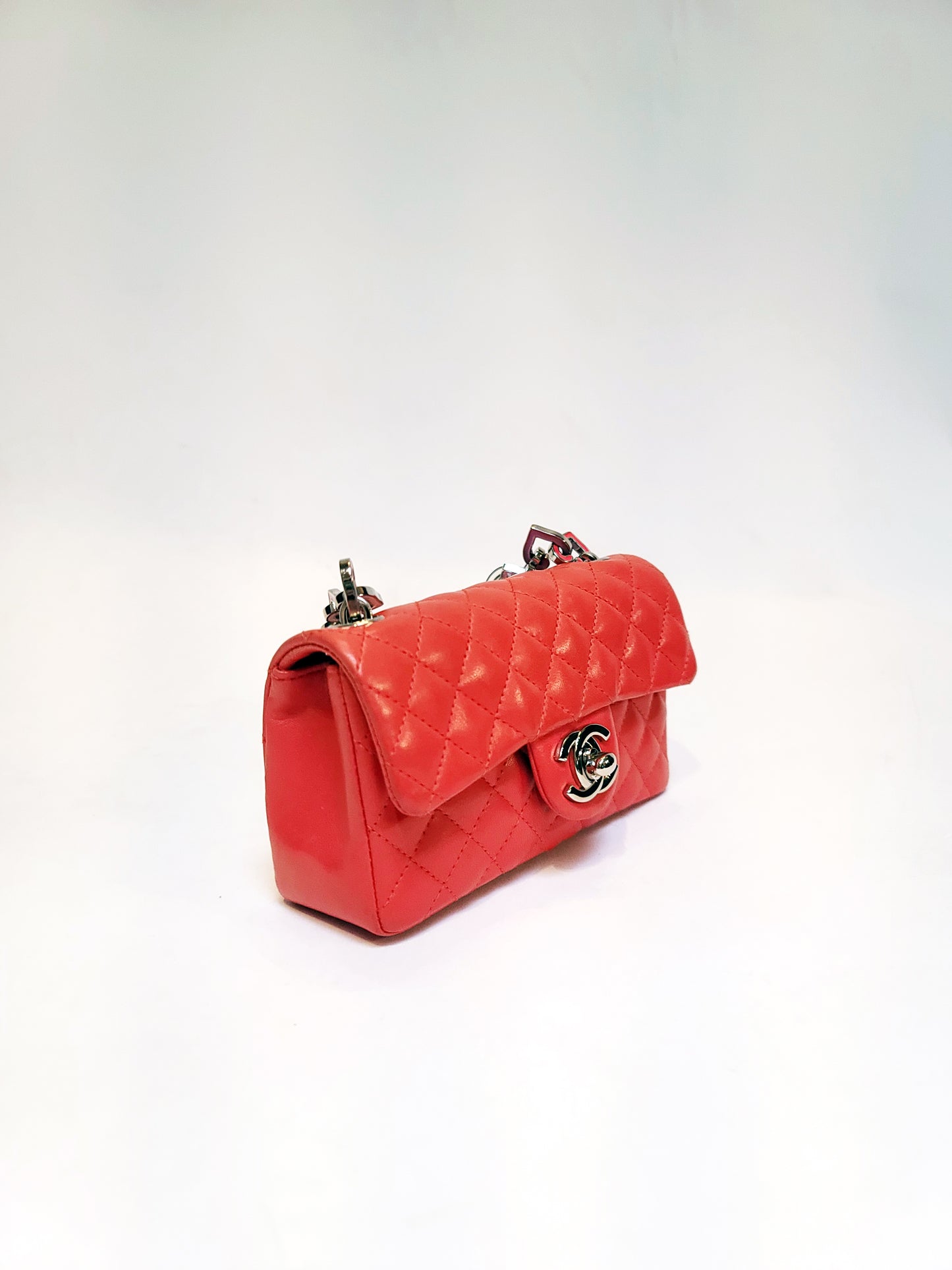 Chanel Matelasse Chain Mini Orange Lambskin Handbag