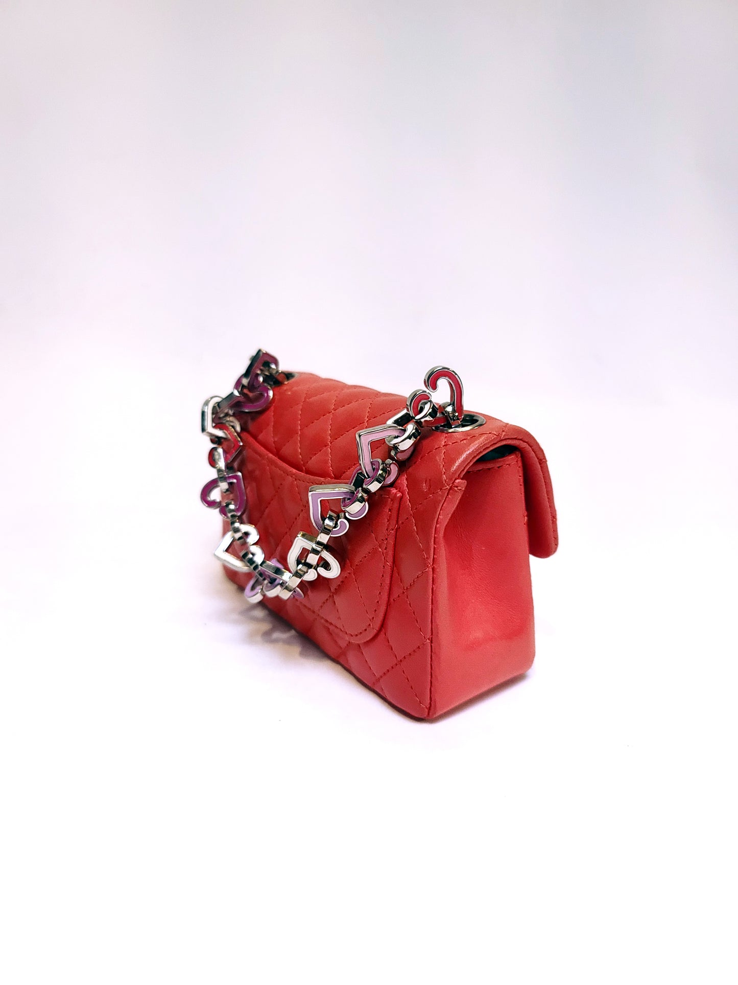 Chanel Matelasse Chain Mini Orange Lambskin Handbag