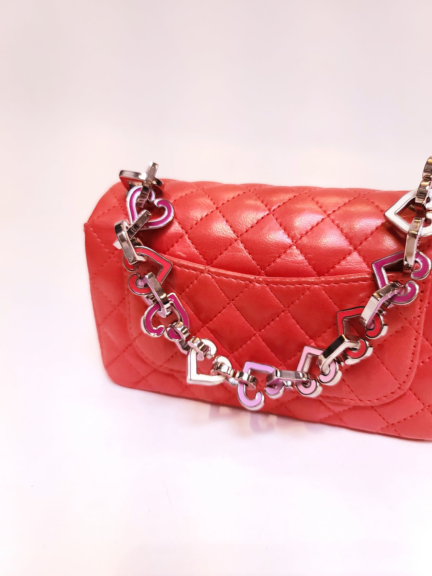 Chanel Matelasse Chain Mini Orange Lambskin Handbag
