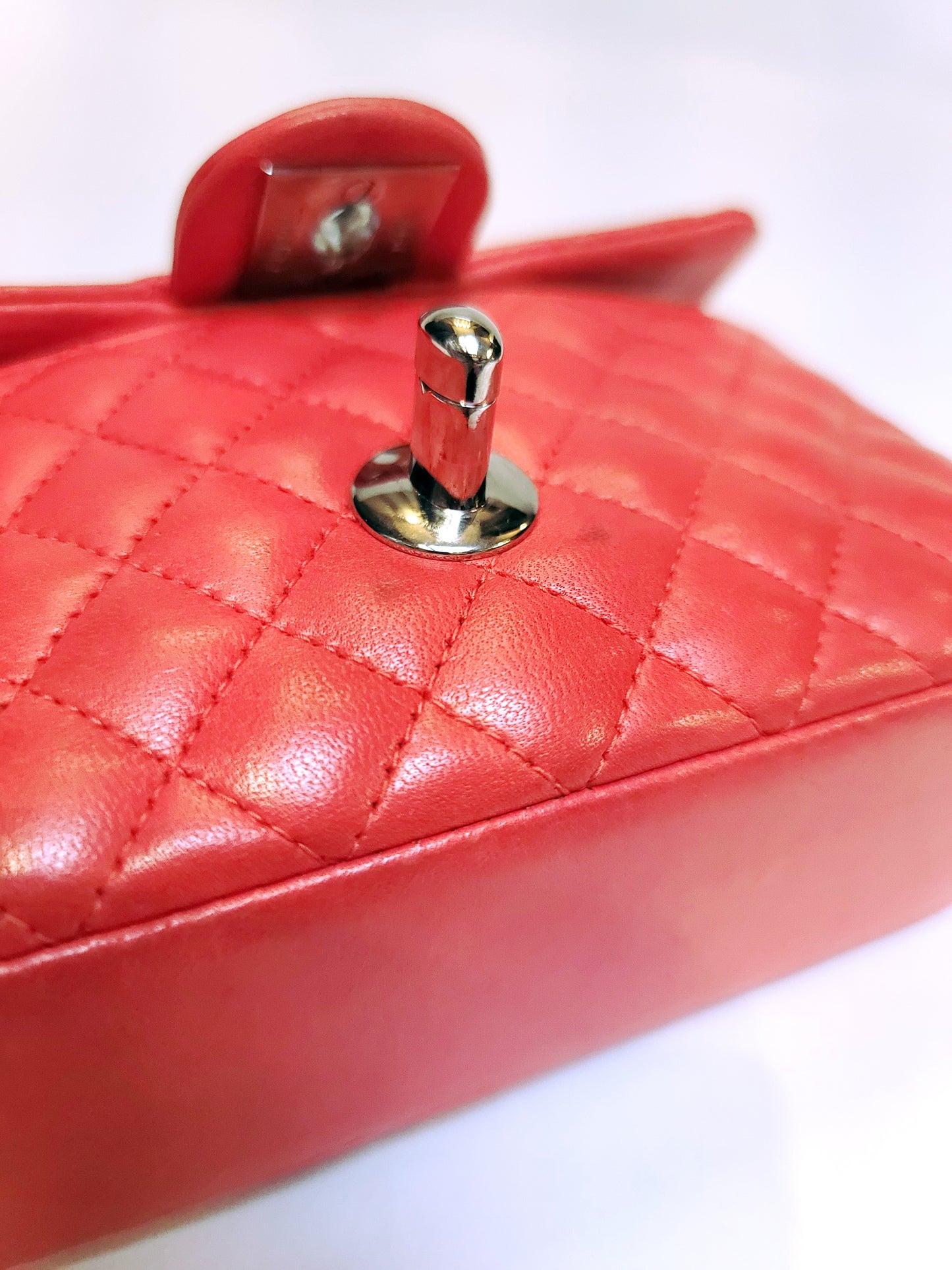Chanel Matelasse Chain Mini Orange Lambskin Handbag