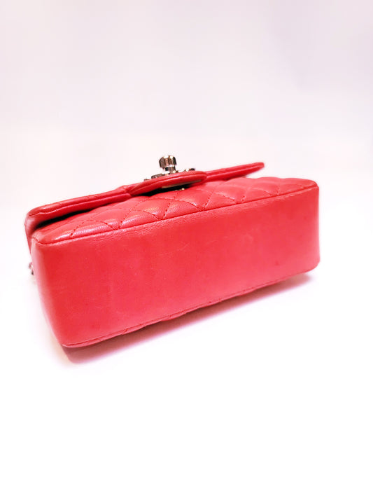 Chanel Matelasse Chain Mini Orange Lambskin Handbag