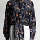 Chanel Multicolor Building Printed Silk Blouse 38