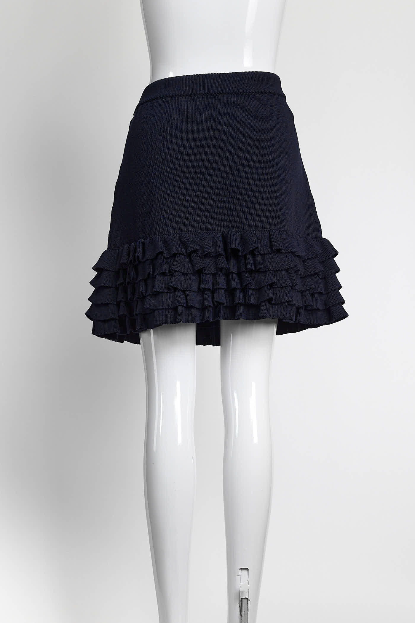 Chanel Navy Knit Skirt 40