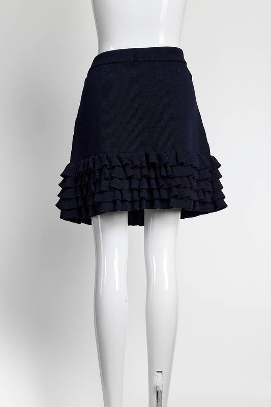 Chanel Navy Knit Skirt 40