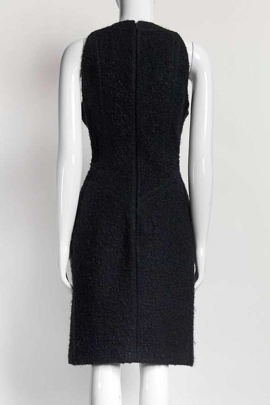 Chanel Navy Wool Sheath Dress 38