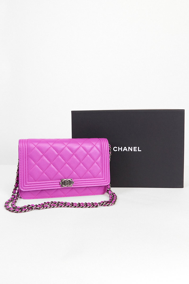 Chanel Pink Boy Wallet On Chain