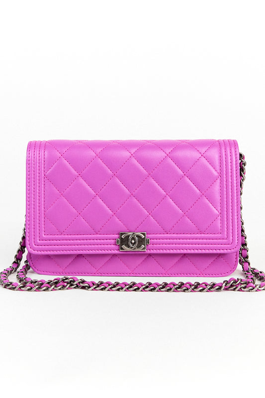 Chanel Pink Boy Wallet On Chain