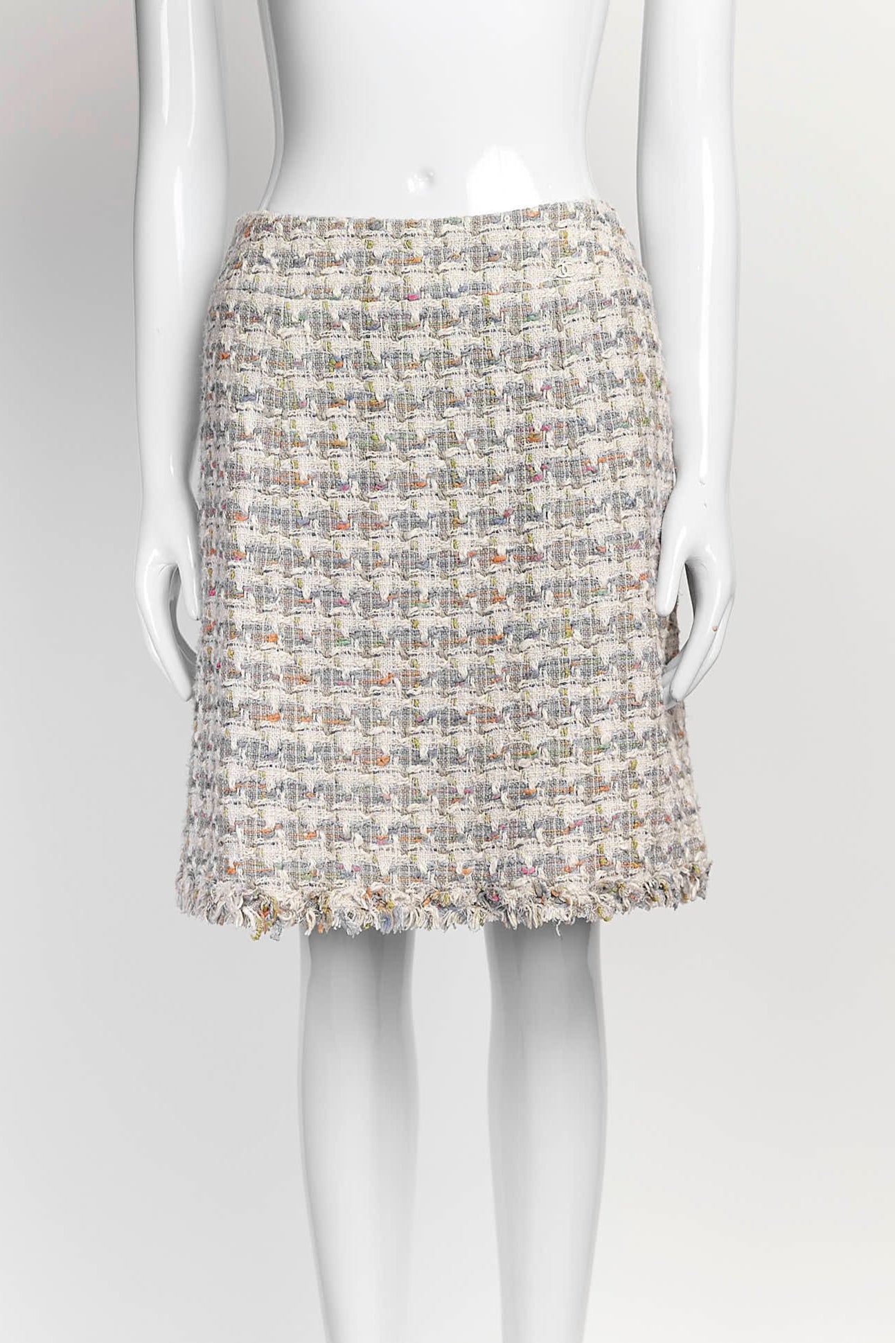 Chanel Pink Tweed Skirt 38