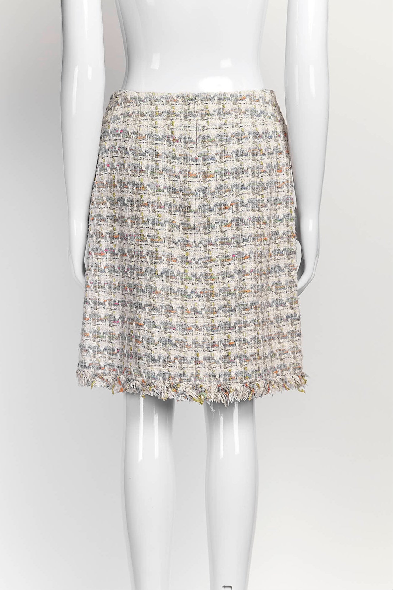 Chanel Pink Tweed Skirt 38