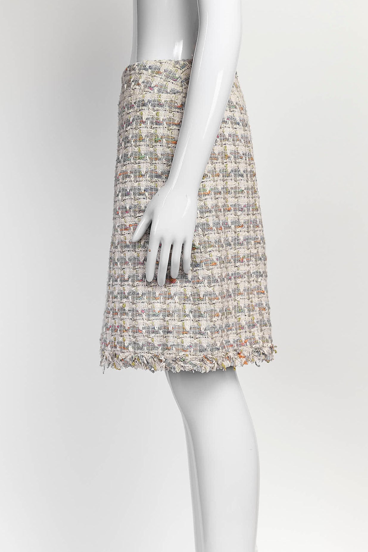 Chanel Pink Tweed Skirt 38