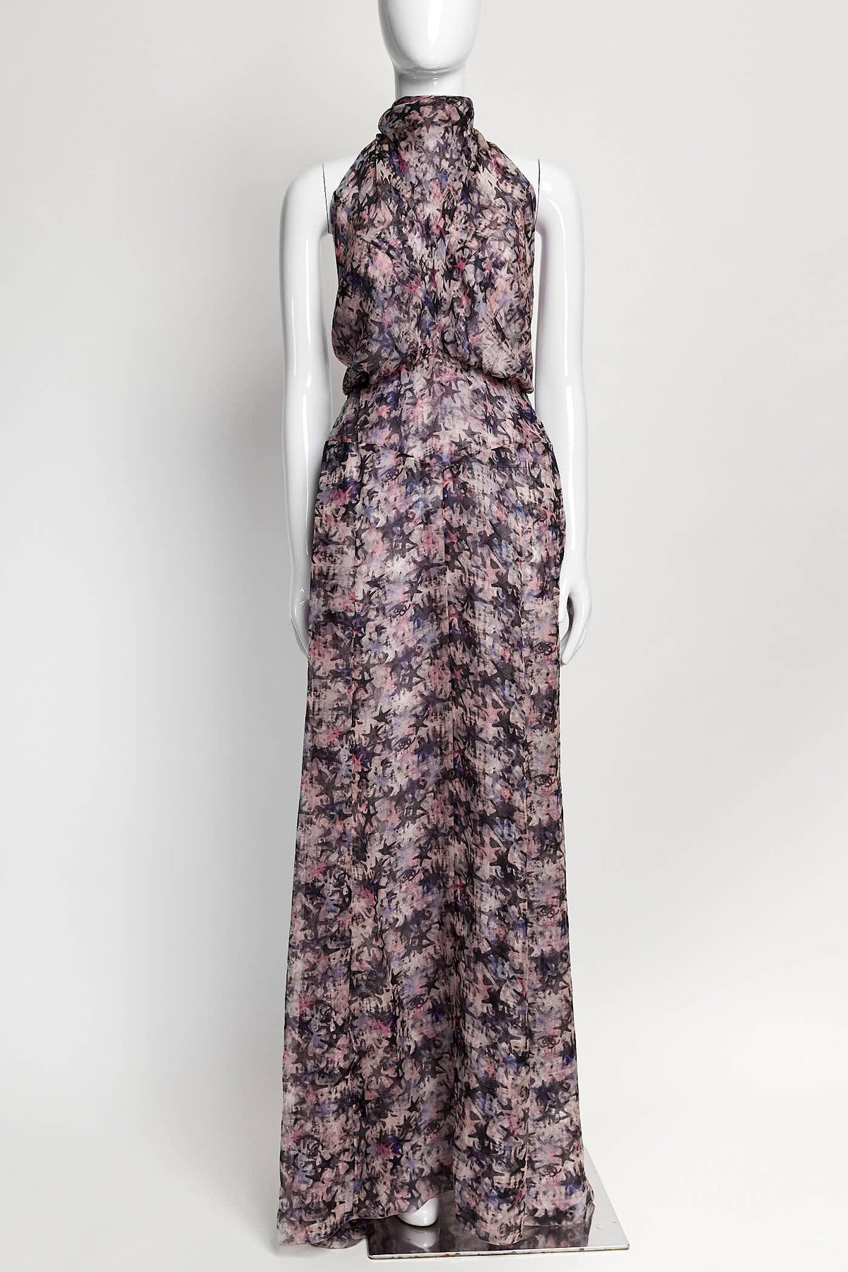Chanel Pink and Purple Stars Printed Dress 38