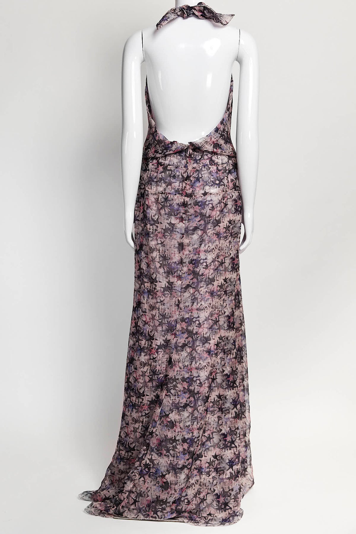 Chanel Pink and Purple Stars Printed Dress 38