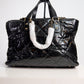 Chanel Tote Portobello Quilted Glazed Large Black