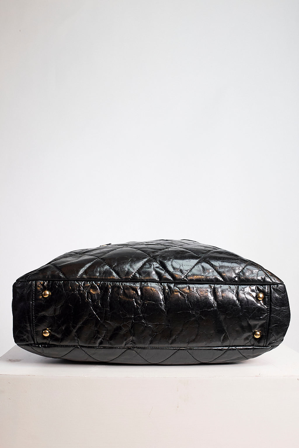 Chanel Tote Portobello Quilted Glazed Large Black