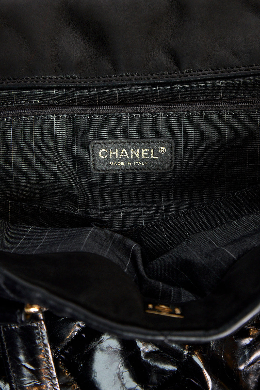 Chanel Tote Portobello Quilted Glazed Large Black