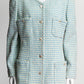 Chanel Vintage 1997 Blue/White Tweed Jacket 46