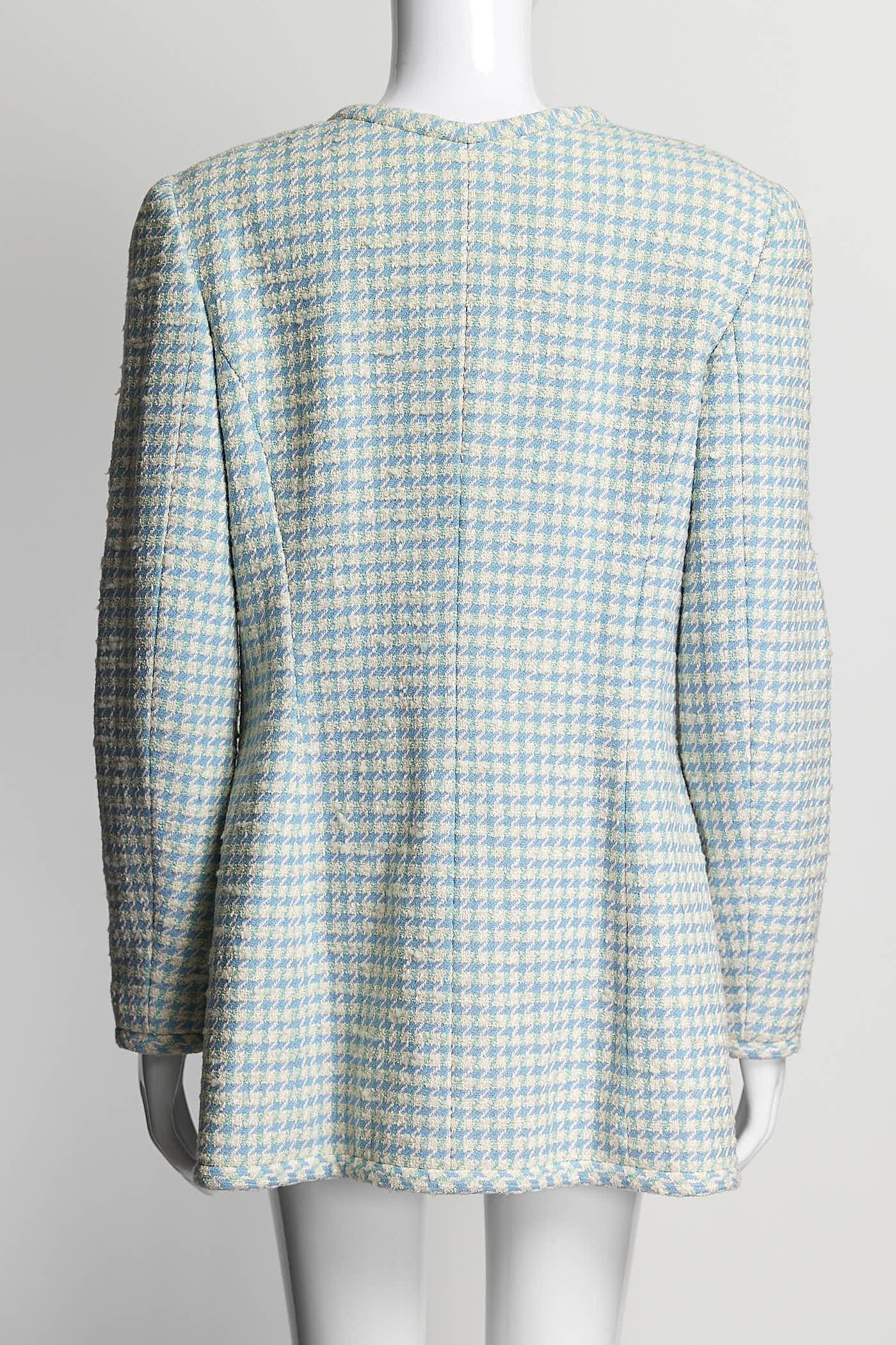 Chanel Vintage 1997 Blue/White Tweed Jacket 46