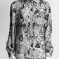 Chanel Vintage Black/White Silk Floral Blouse 36