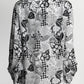 Chanel Vintage Black/White Silk Floral Blouse 36