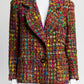 Chanel Vintage Red/Purple Multicolor Tweed Blazer 36