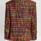 Chanel Vintage Red/Purple Multicolor Tweed Blazer 36