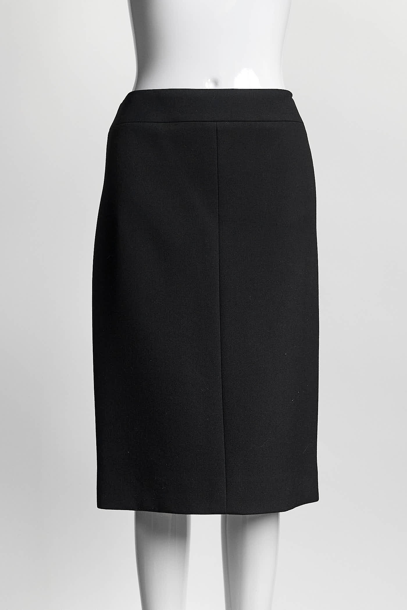 Chanel black pencil skirt 42