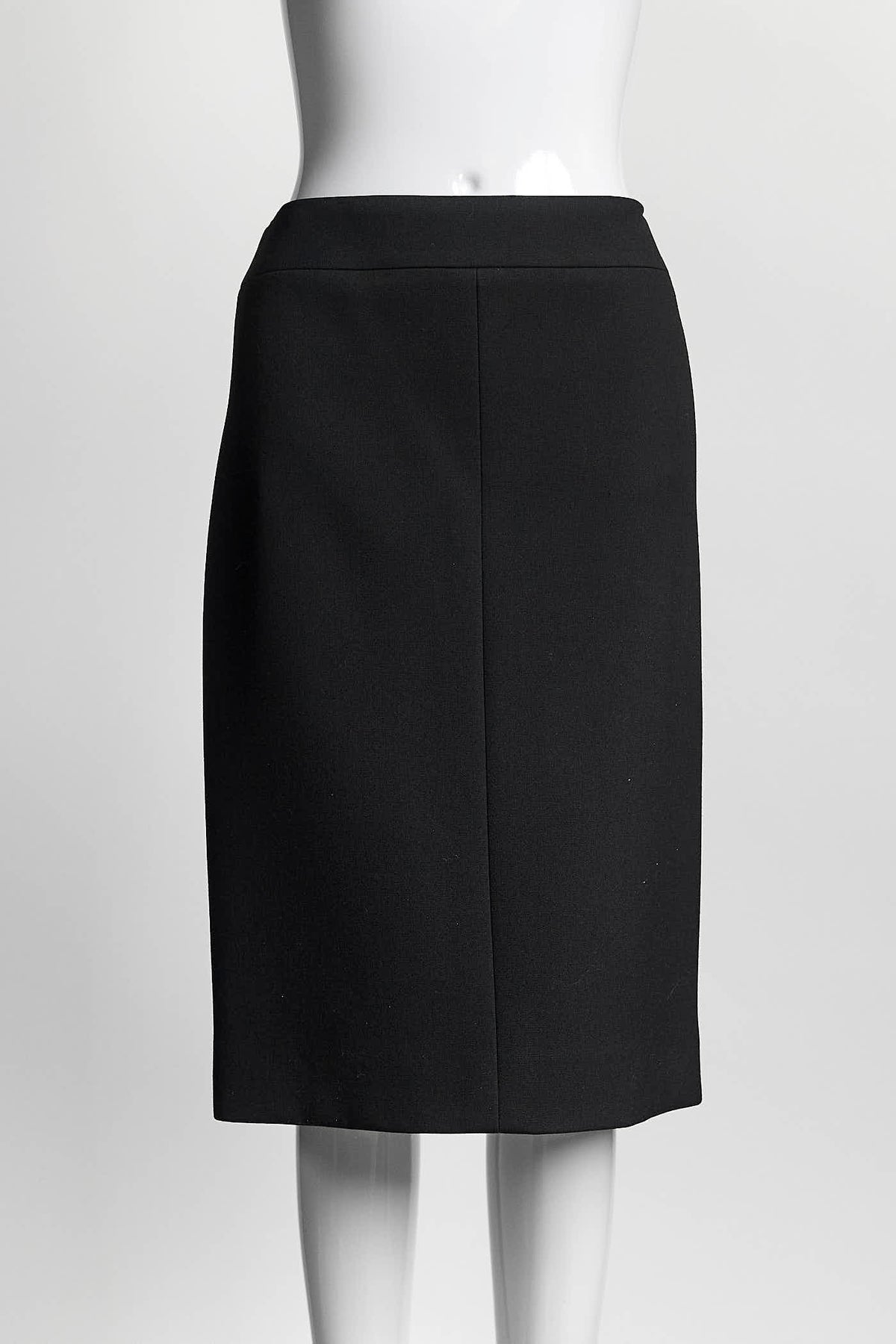 Chanel black pencil skirt 42