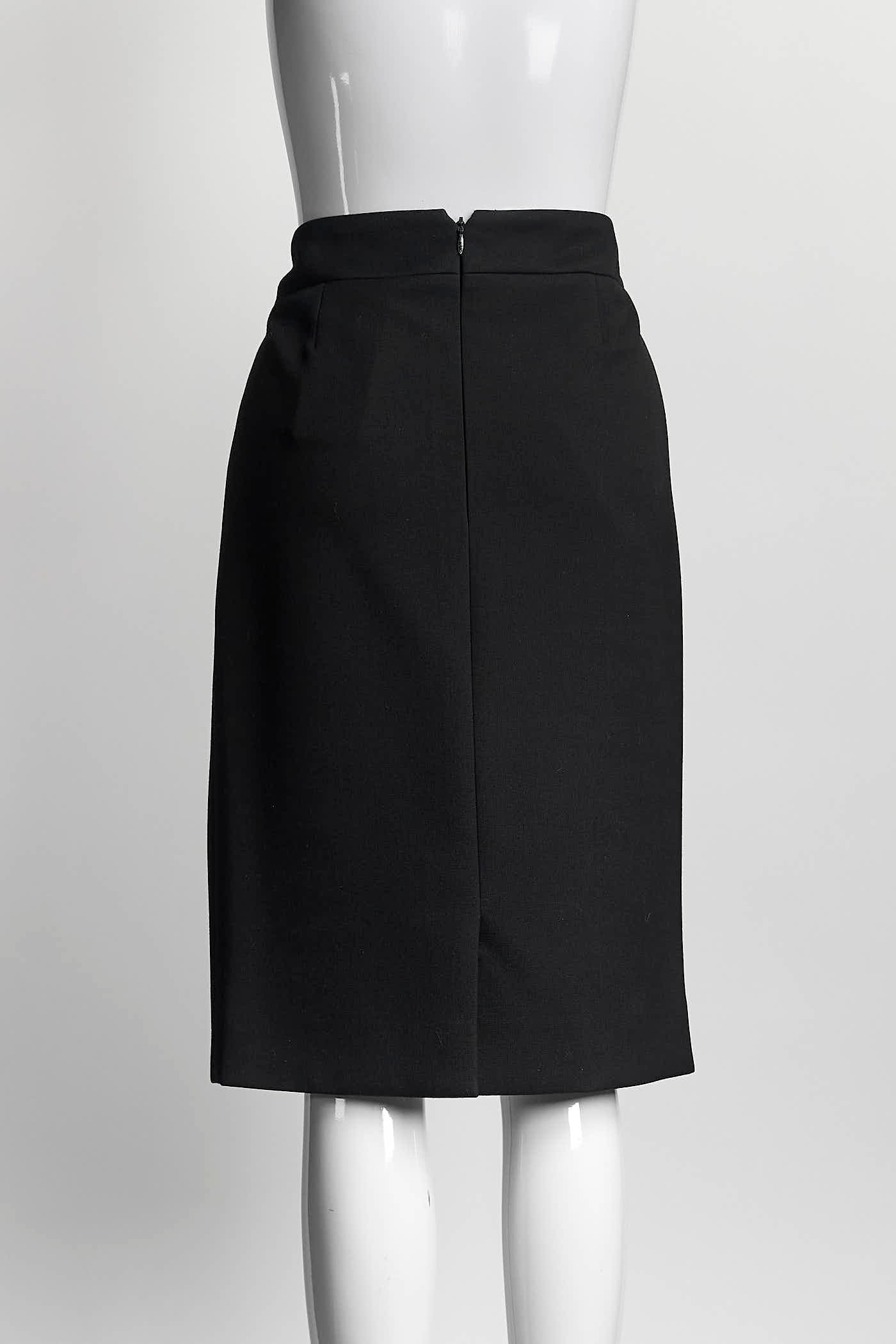 Chanel black pencil skirt 42