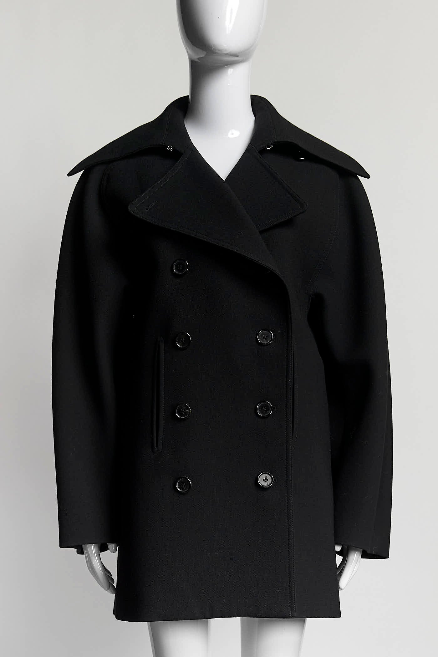 Chloe Black Wool Double Breasted Coat 38