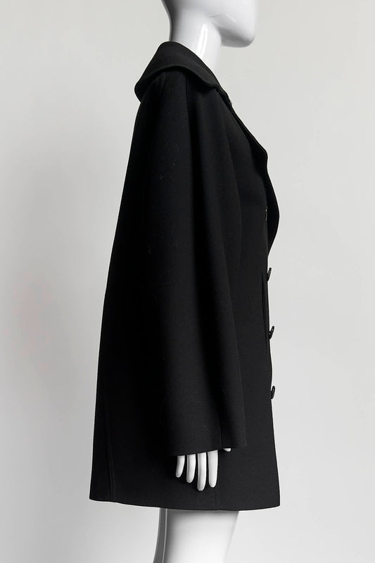 Chloe Black Wool Double Breasted Coat 38