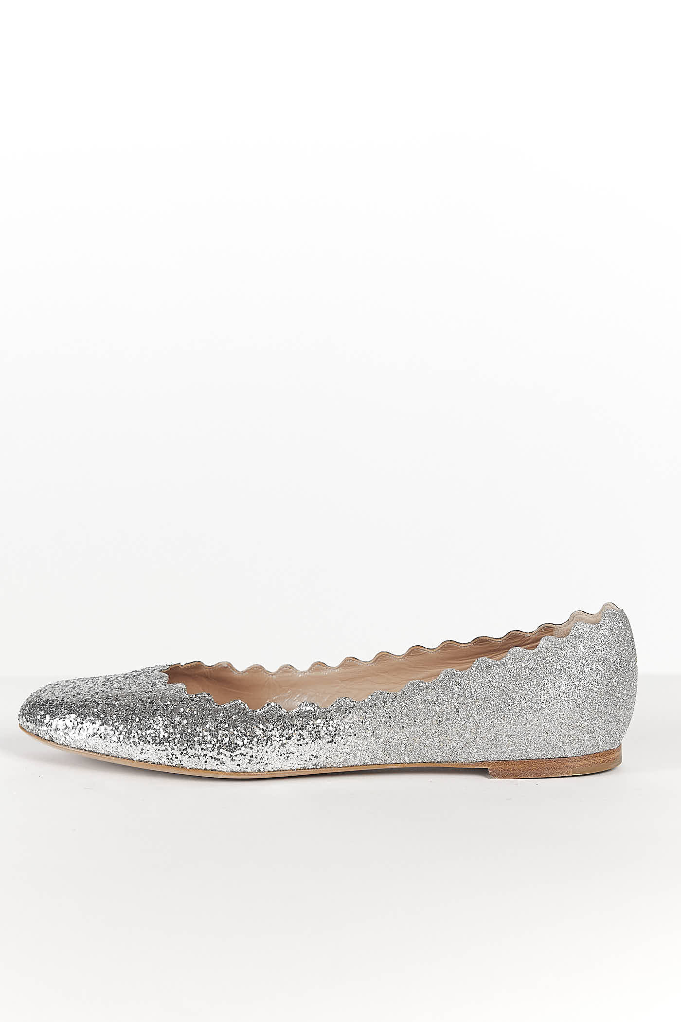 Chloe Silver Sparkle Flats 41