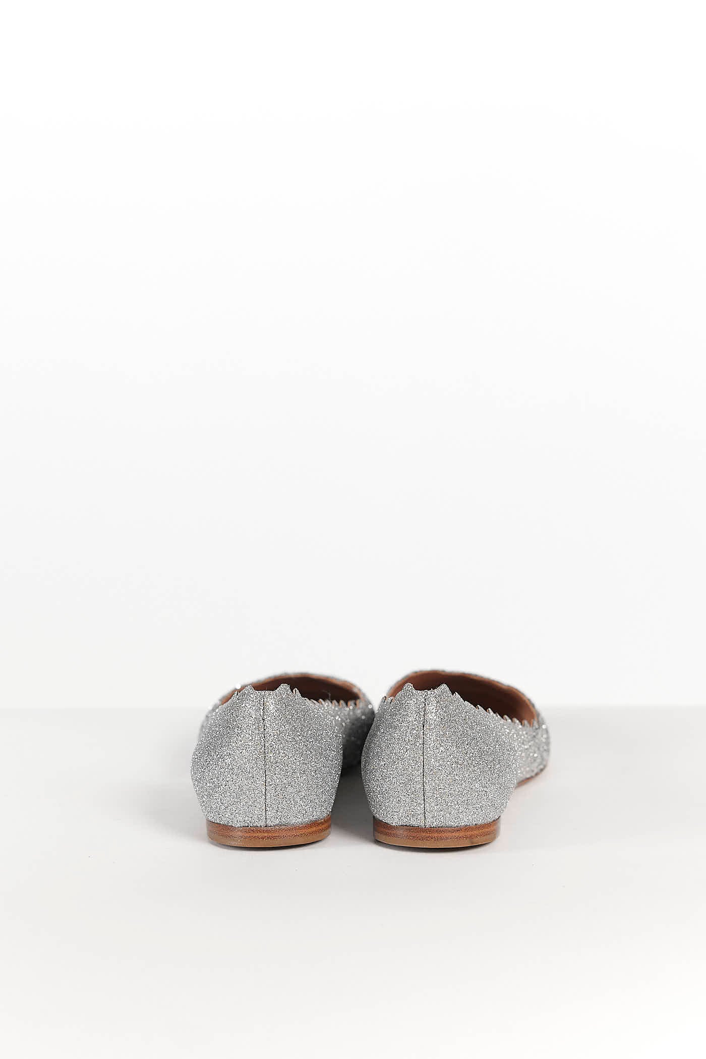 Chloe Silver Sparkle Flats 41
