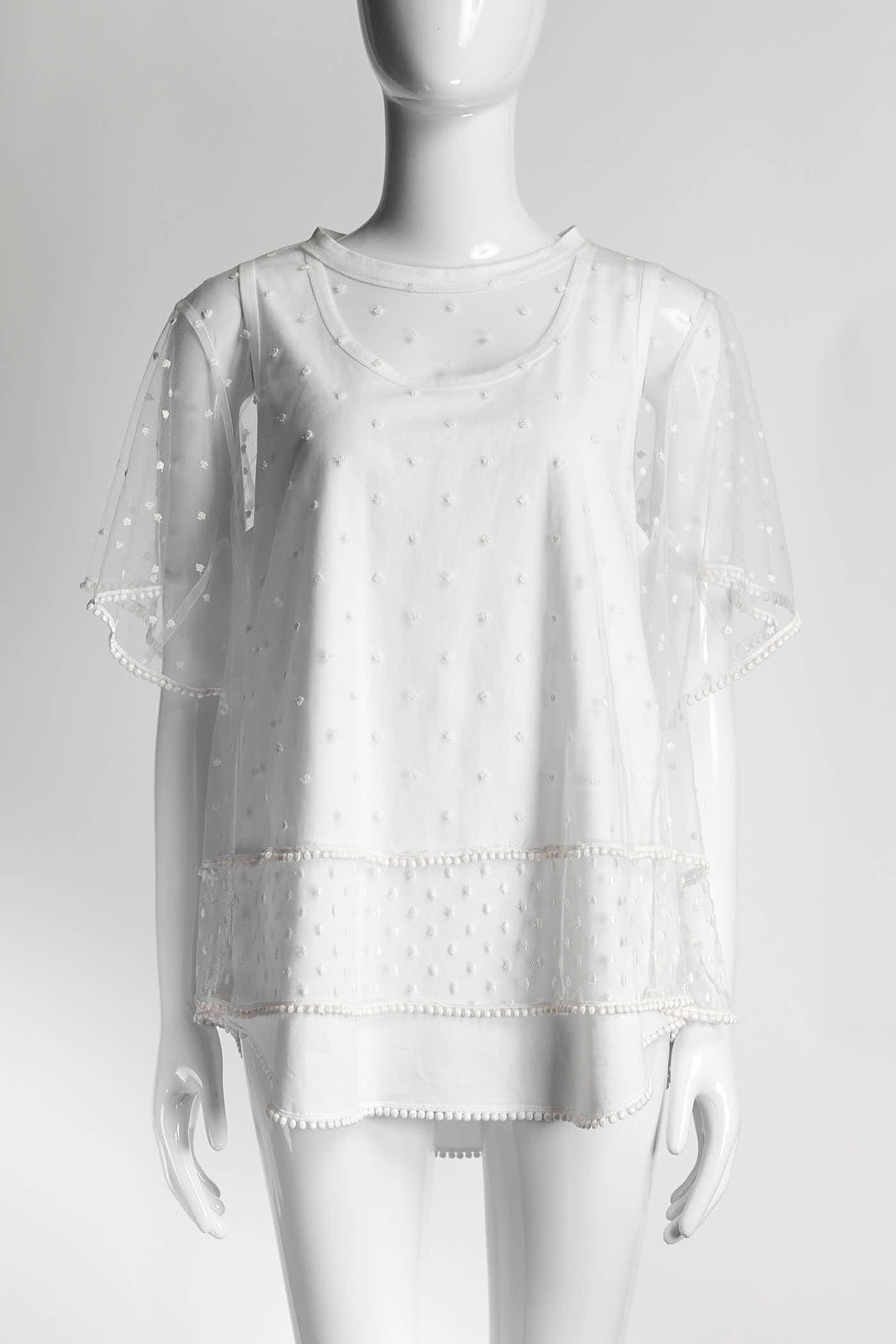 Chloe White Dentell Blouse L