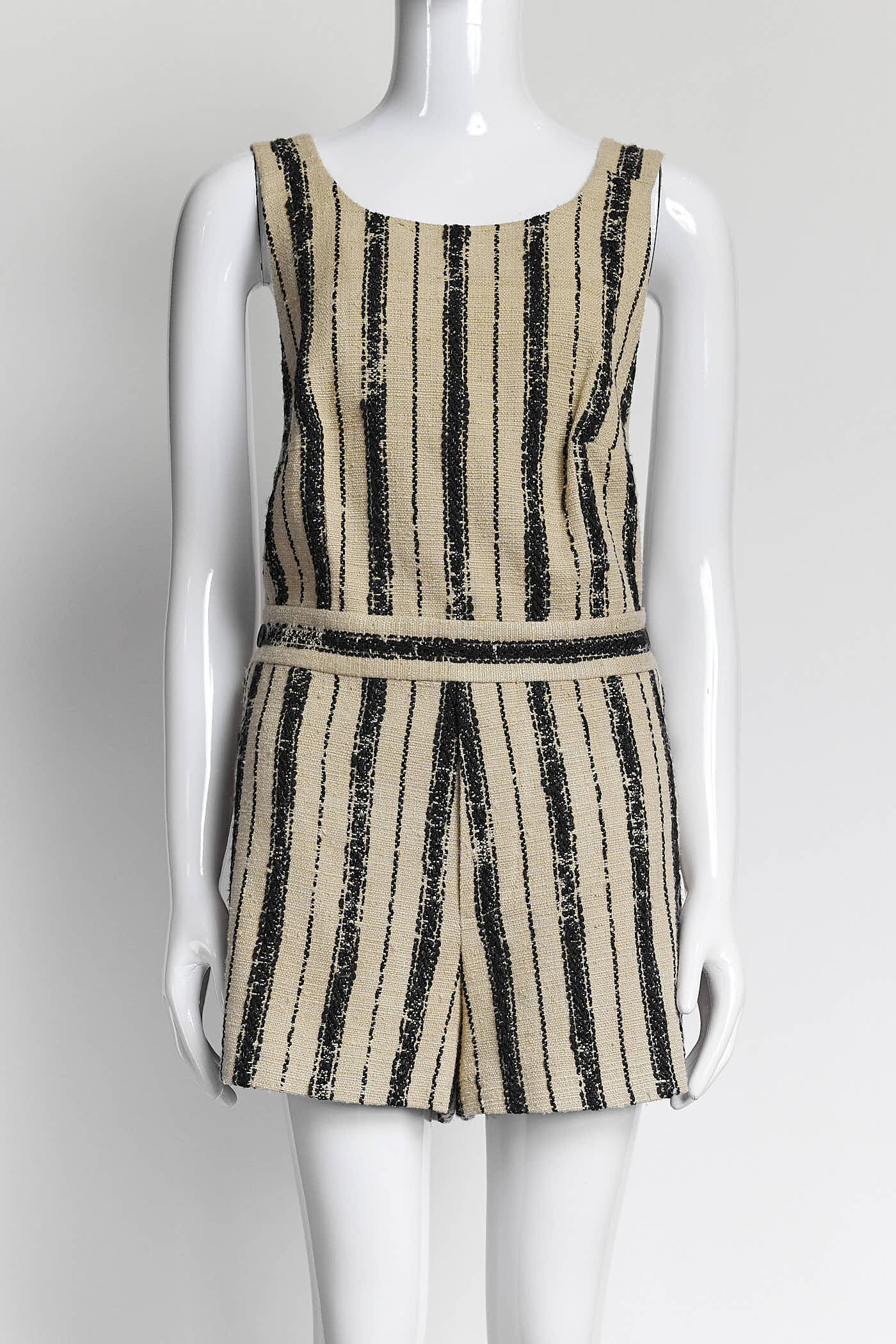 Christian Dior Beige/Navy Striped Romper 2020 Spring/Summer