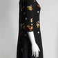 Christian Dior Black Wool Knit Floral Embroidered Dress 38
