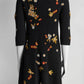 Christian Dior Black Wool Knit Floral Embroidered Dress 38