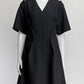 Christian Dior Black Wool Short-sleeved Dress IT 44