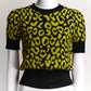 Christian Dior Black/Yellow Leopard Print Sweater US6