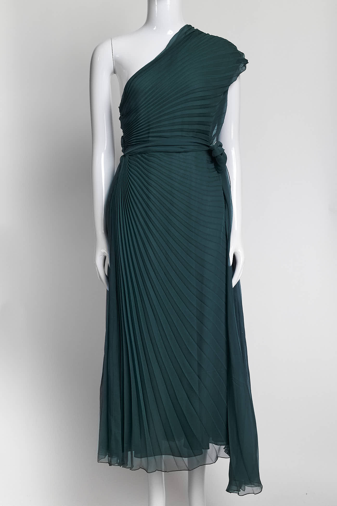 Christian Dior Green Silk Chiffon Dress 38