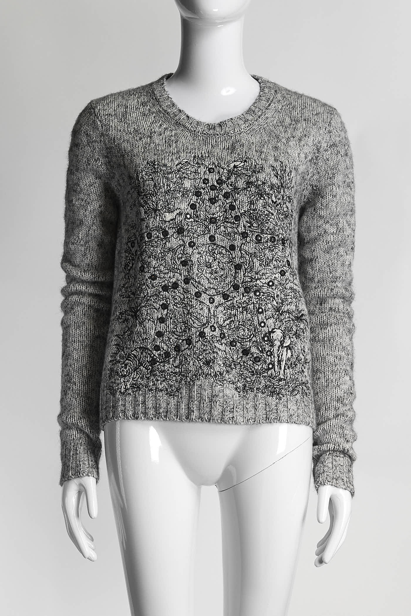 Christian Dior Grey Cashmere Sweater 40