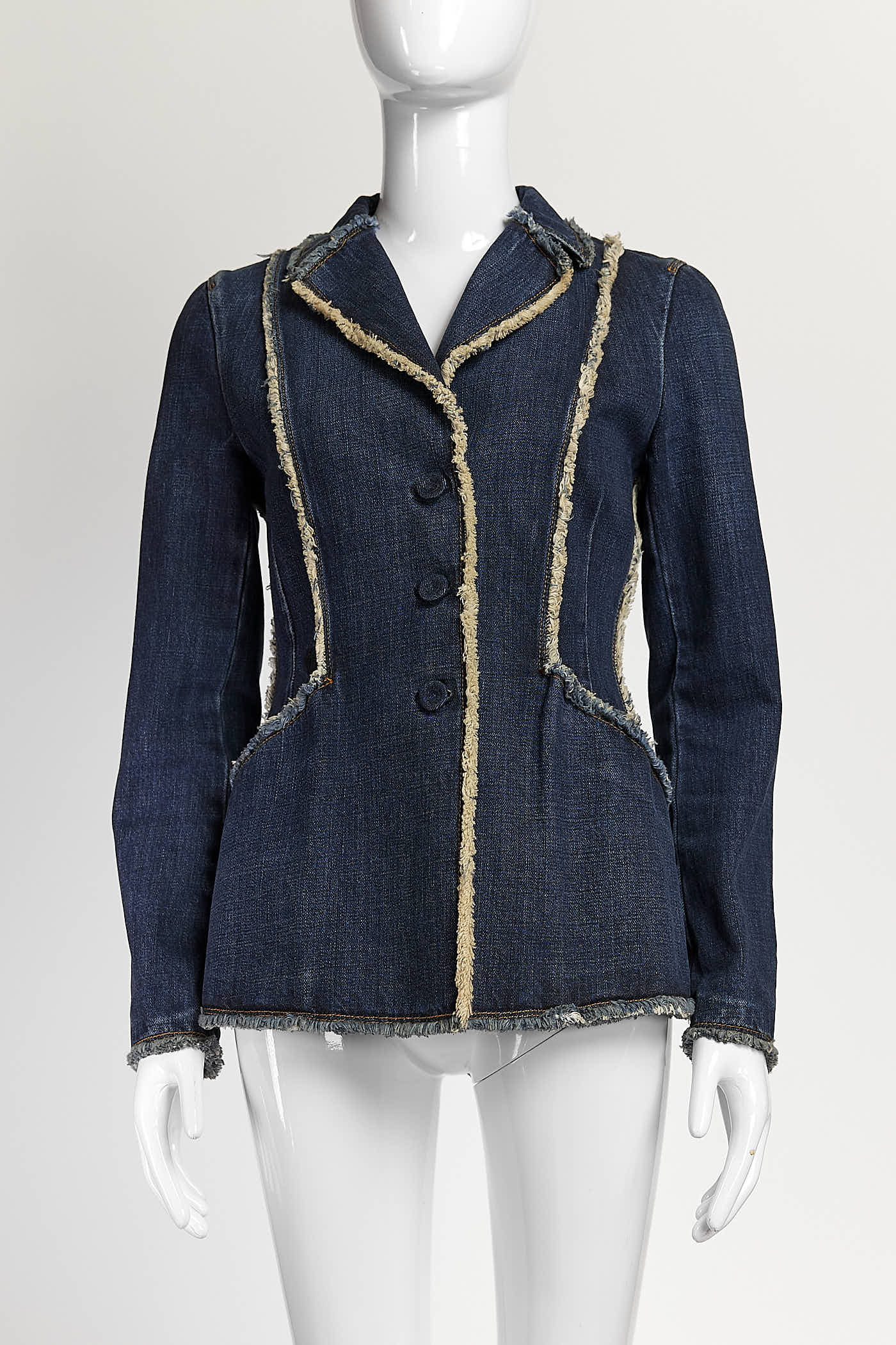 Christian Dior Raw Edge Denim Bar Jacket FR36