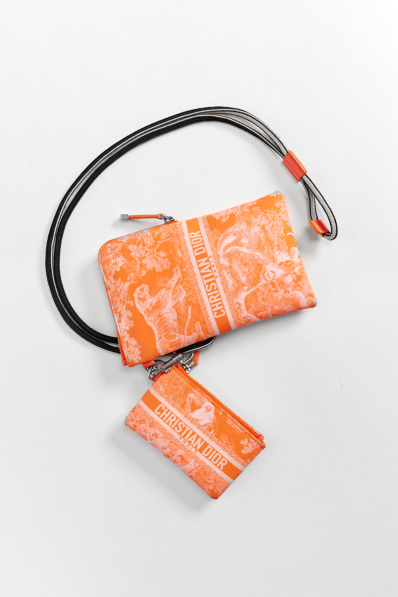 Christian Dior Travel Multifunctional Neon Orange Pouch