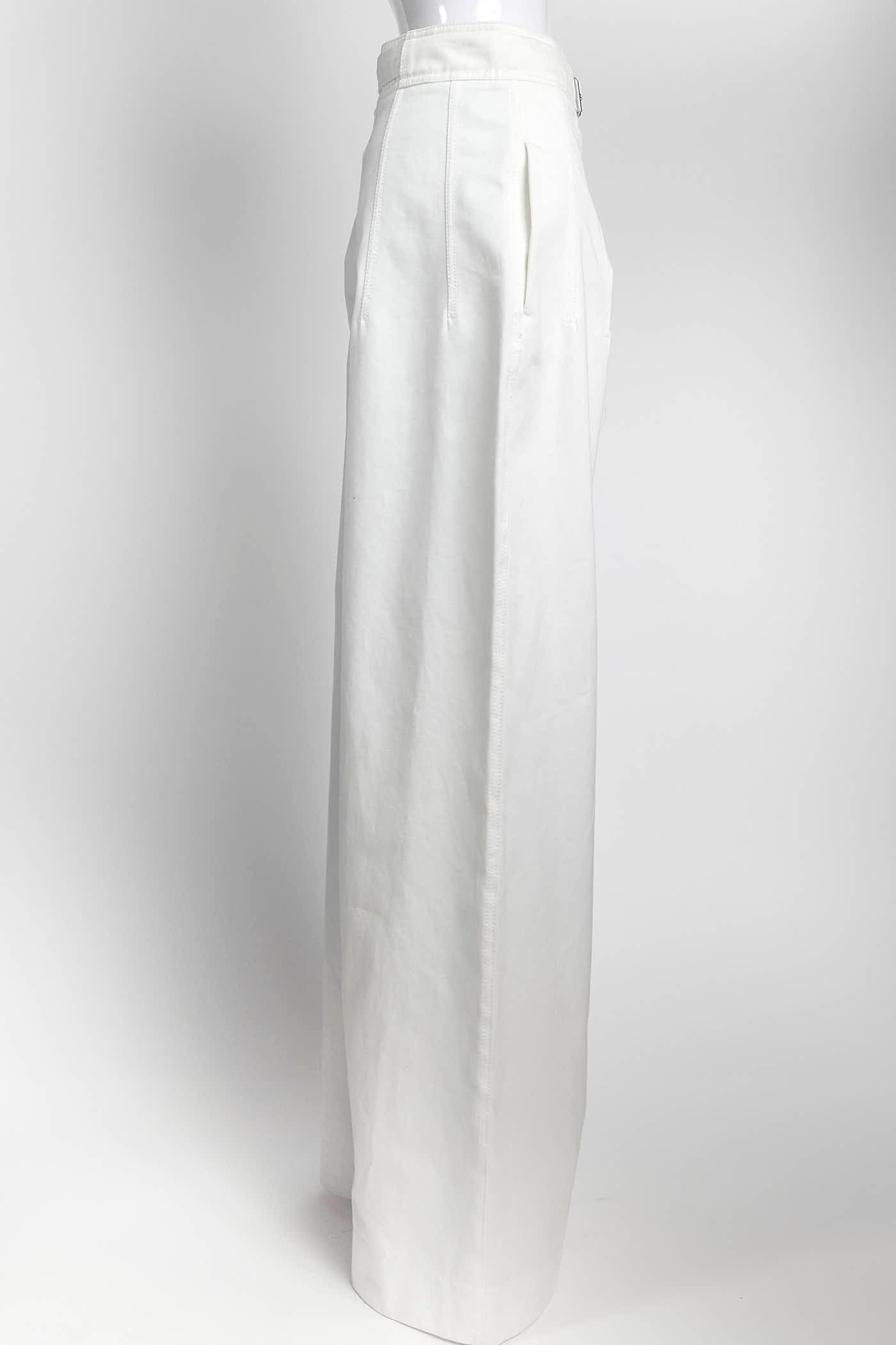 Christian Dior White Wide Cotton Jeans 4