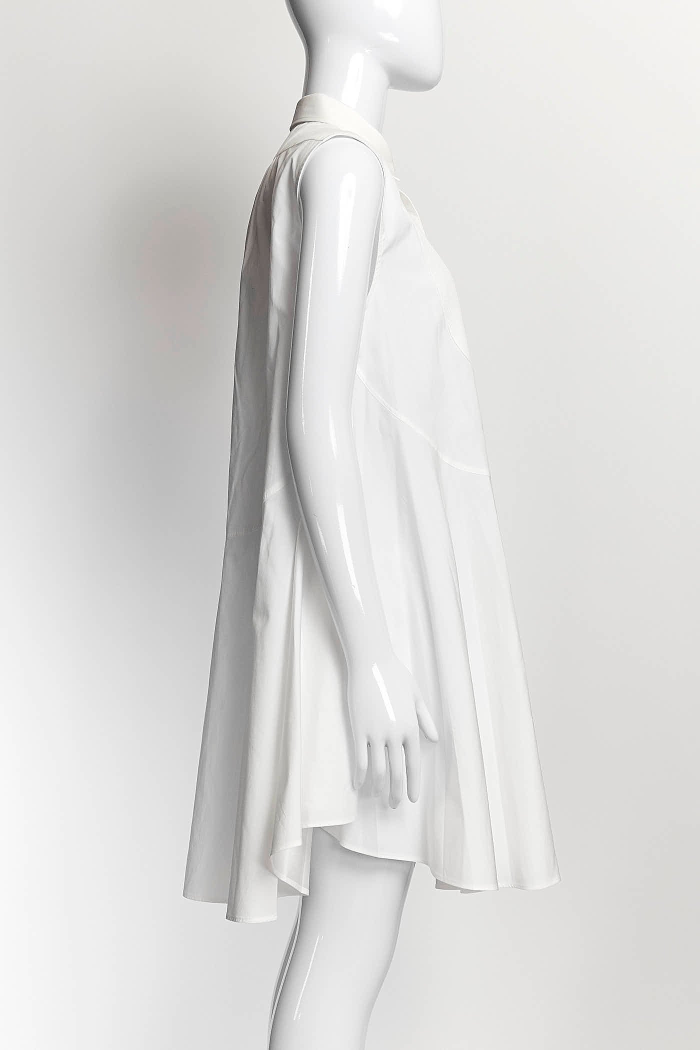 Christian Dior sleeveless cotton Dress with a logo white FR38